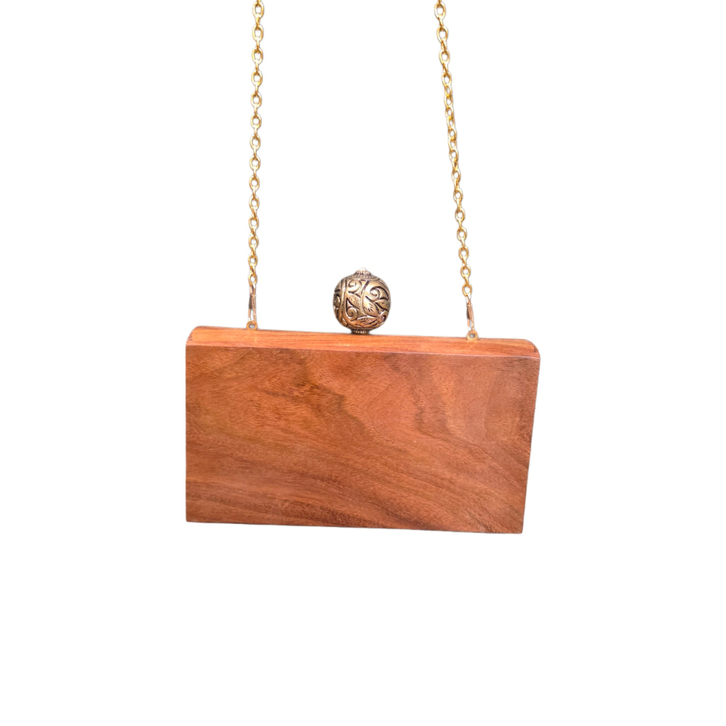 Hand Painted Hamsa Wooden Clutch