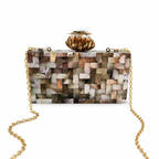The Lotus Bee Clutch [ Black mother of pearl]