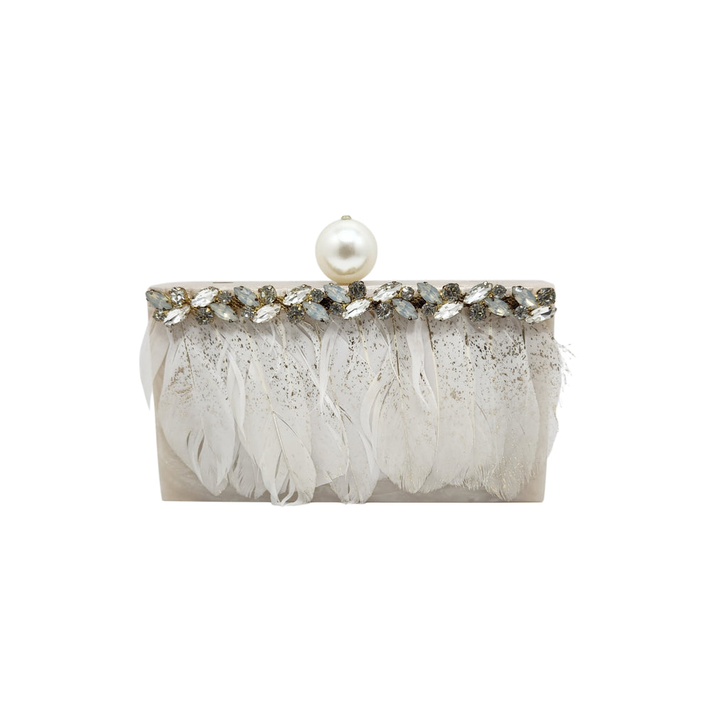 Paksh Clutch - Ivory white
