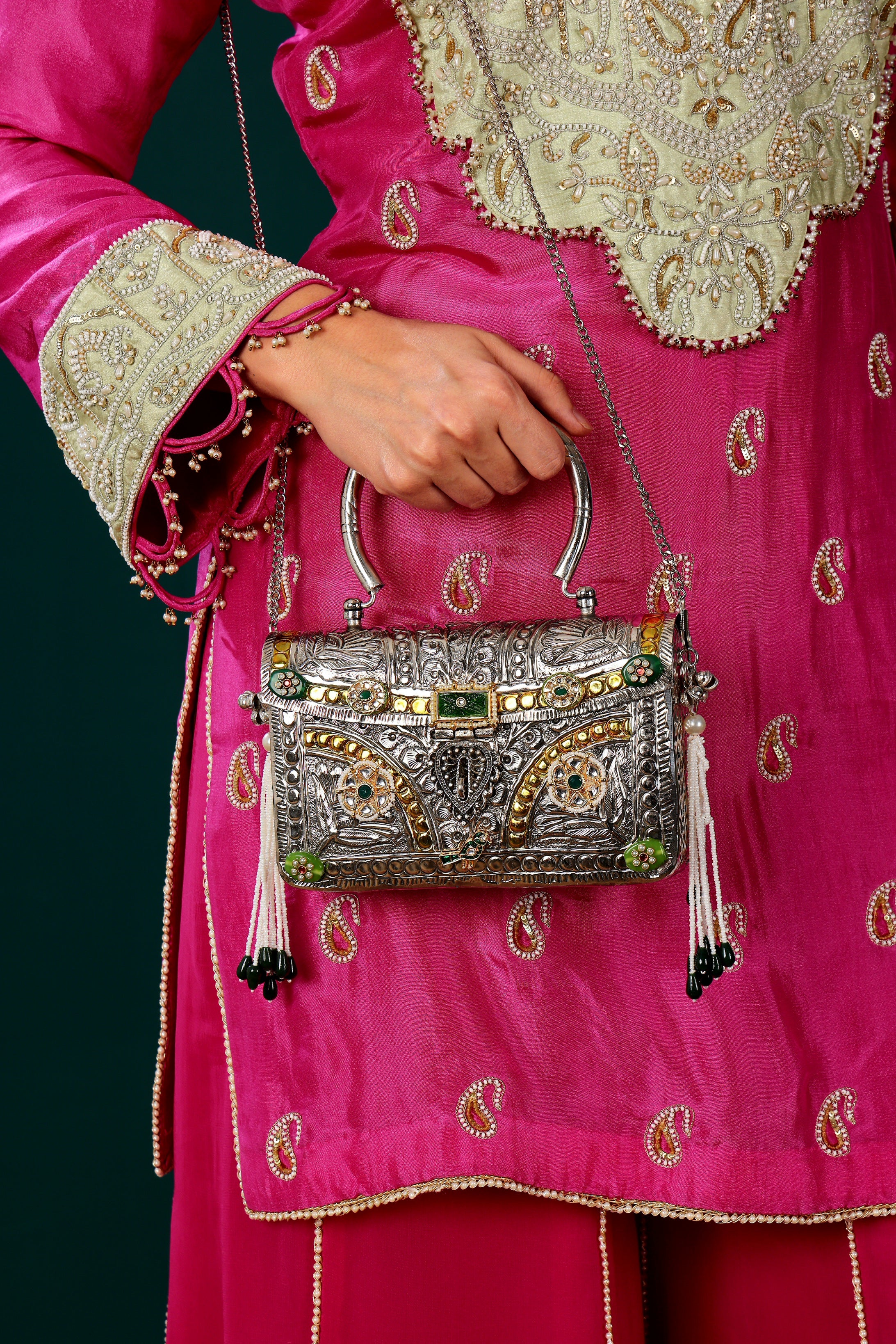 Vedika bag - gold with silver detailing Main image