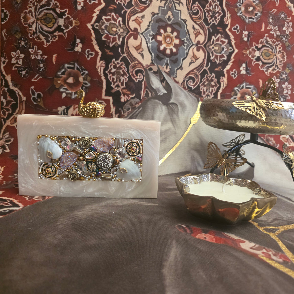 The Swan Mosaic Clutch