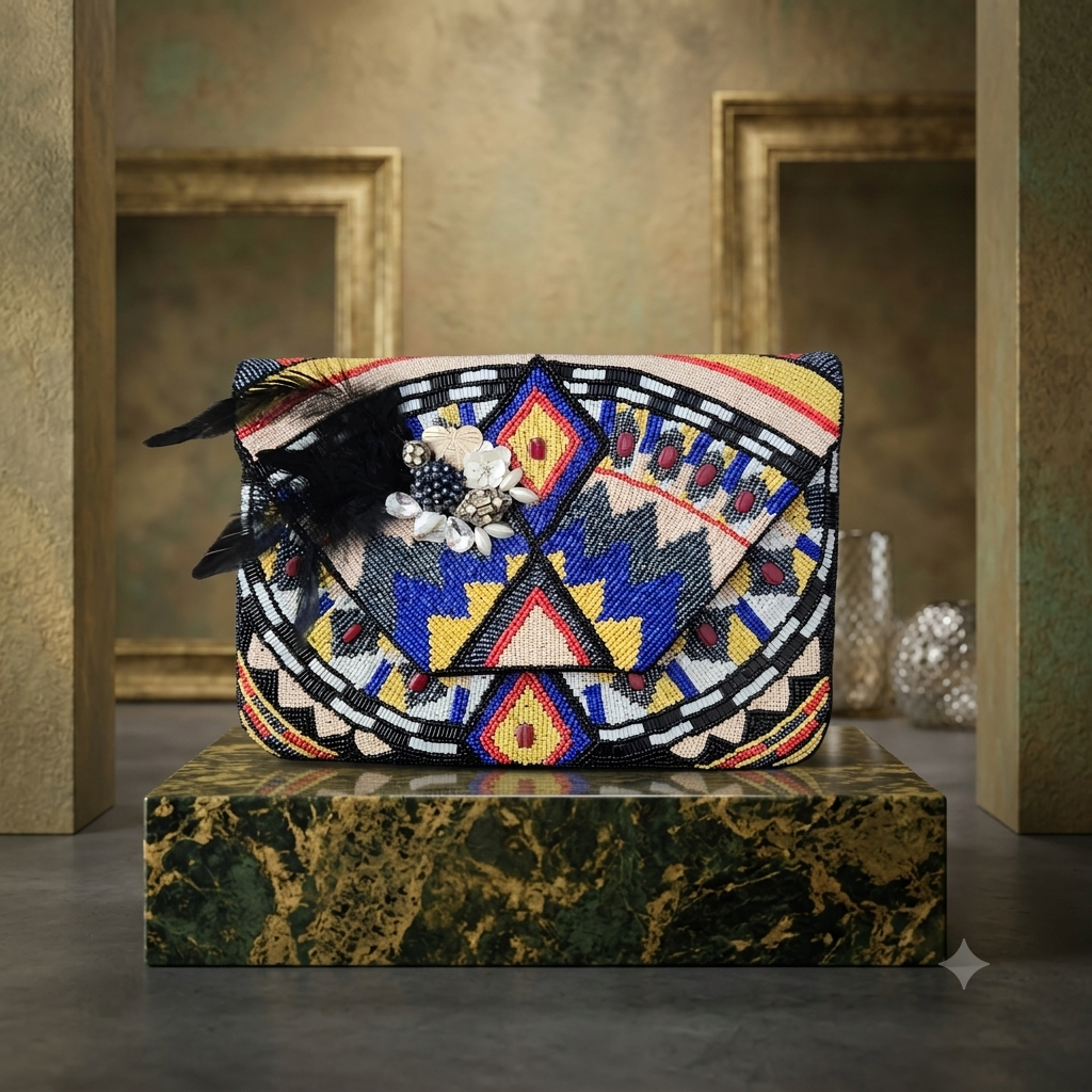 Morrocan Multi Pattern Flap Bag Main image