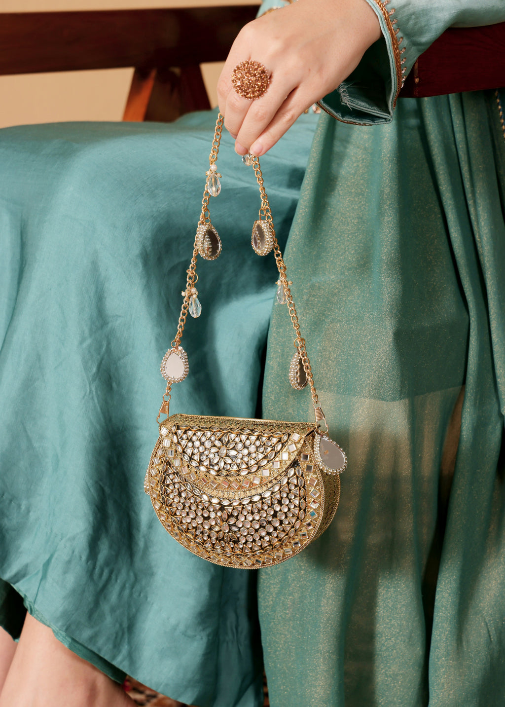 Mini kundan mosaic bag