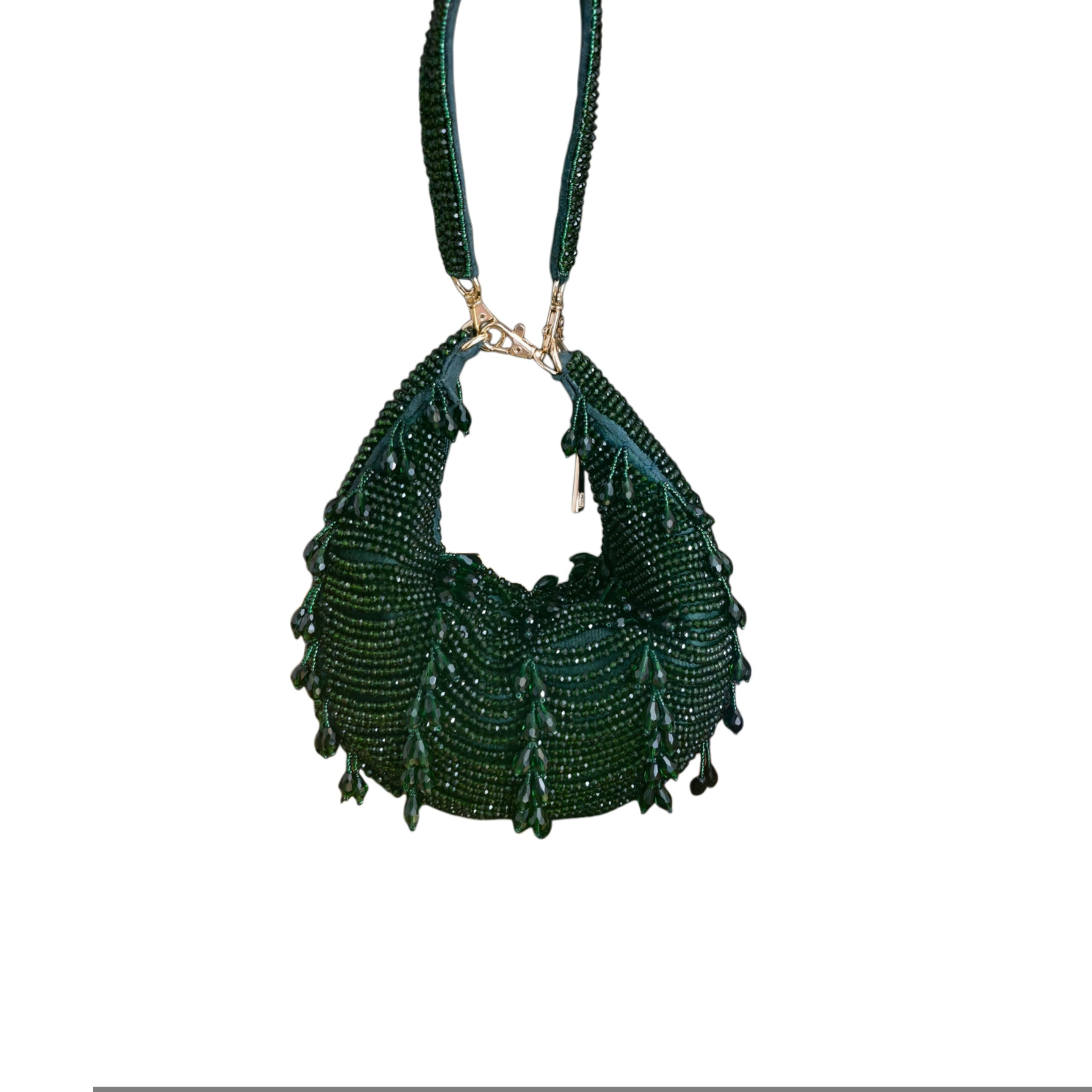 Crystal Droplet moon bag  [Emerald green] Secondary image