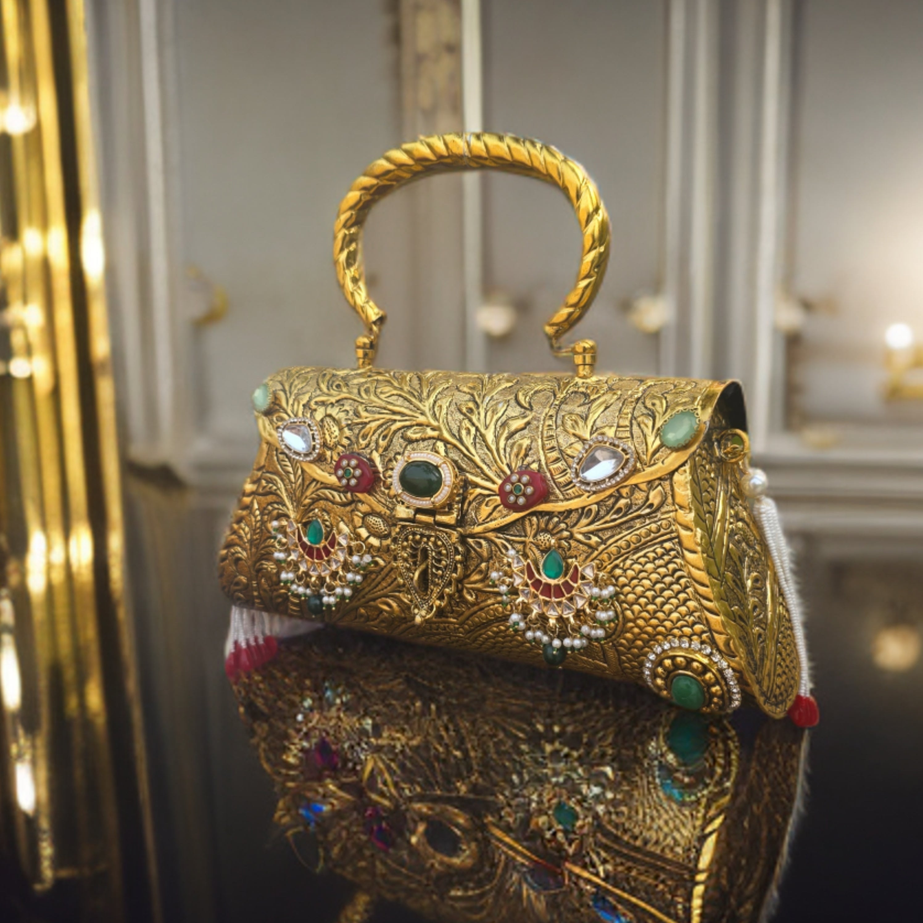 Farah bag in antique gold Main image