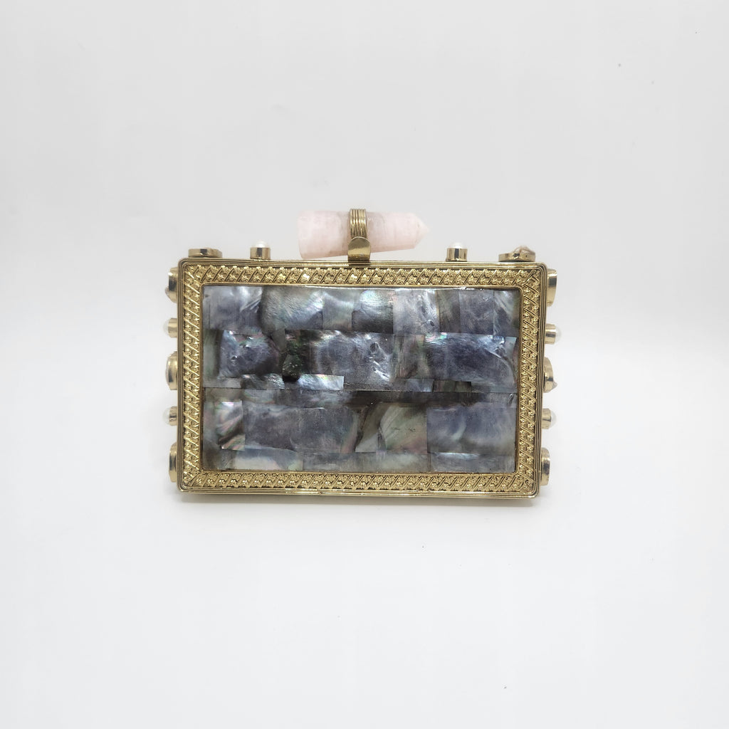 Nadia Clutch[ black mother of pearl]