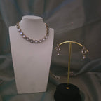 Victorian polki single string necklace set[Victorian polish]
