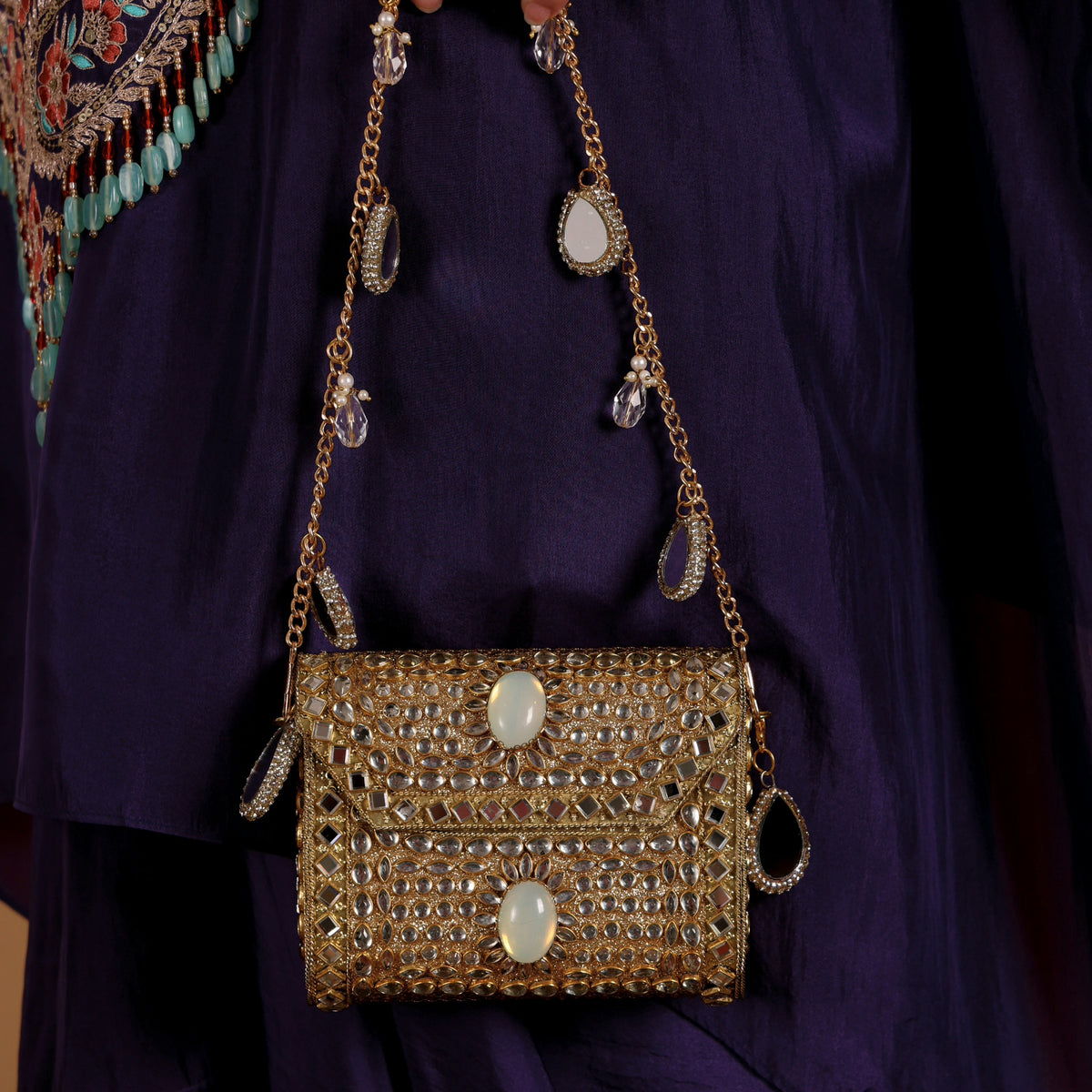 Ira mosaic mini bag [ opal white]