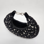 The Pearl Half Moon Bag - Black
