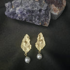 Baroque Pearl Hammered Metal
