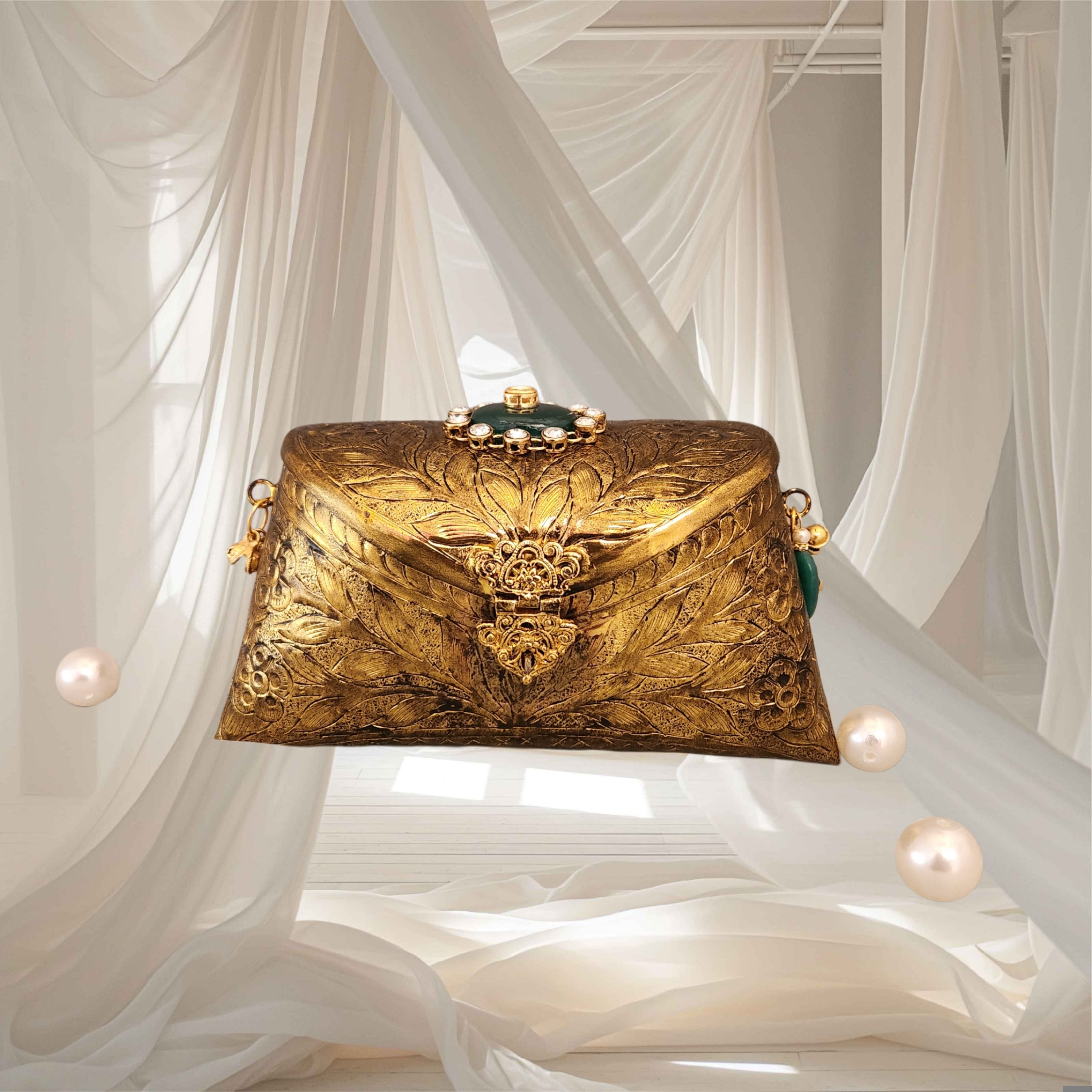 Ayca Mini Gold Bag