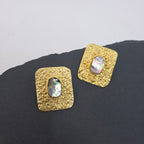 Hammered Metal Abalone Stud