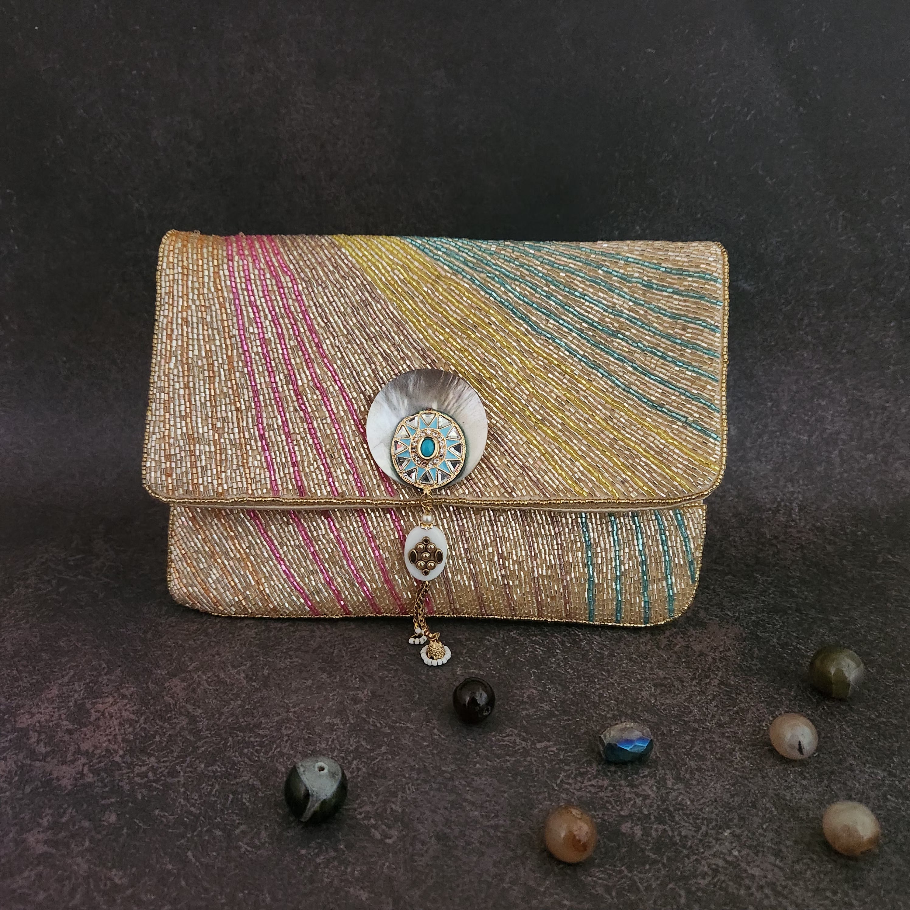 Multi Shade Hanging Broach Bag Secondary image