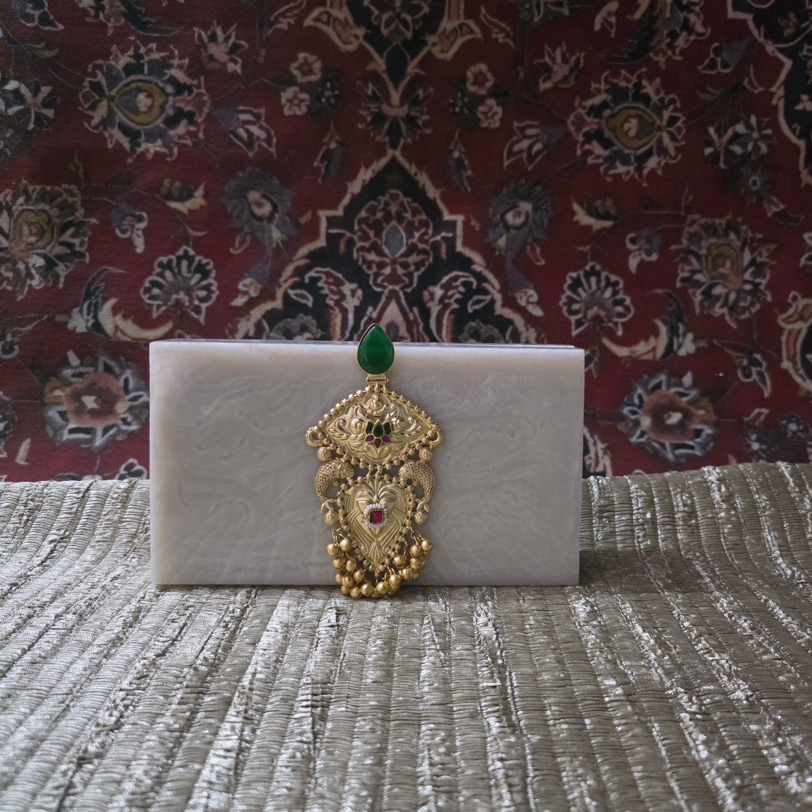 The Enchanted Chandbali Bag [ ivory white ] Main image