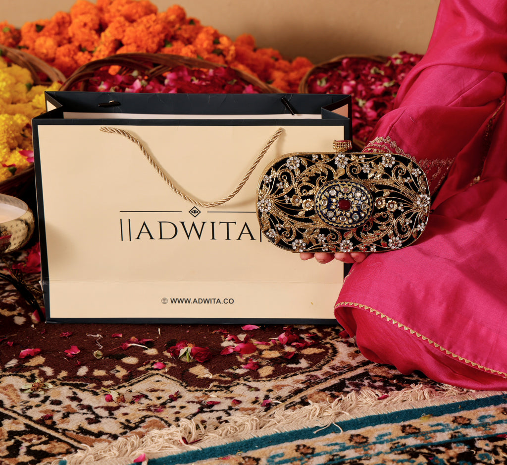 Mira navratna clutch bag