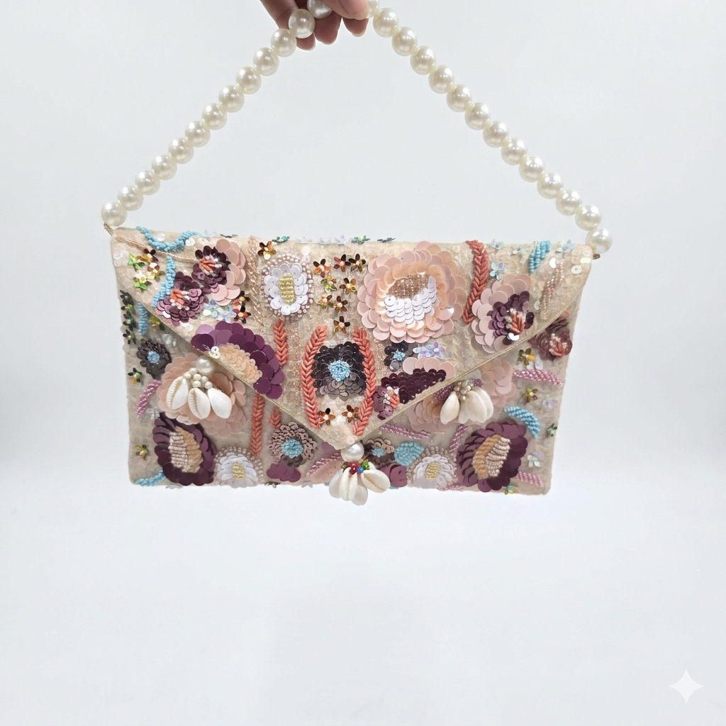 Floral Sea Shell flap Bag.