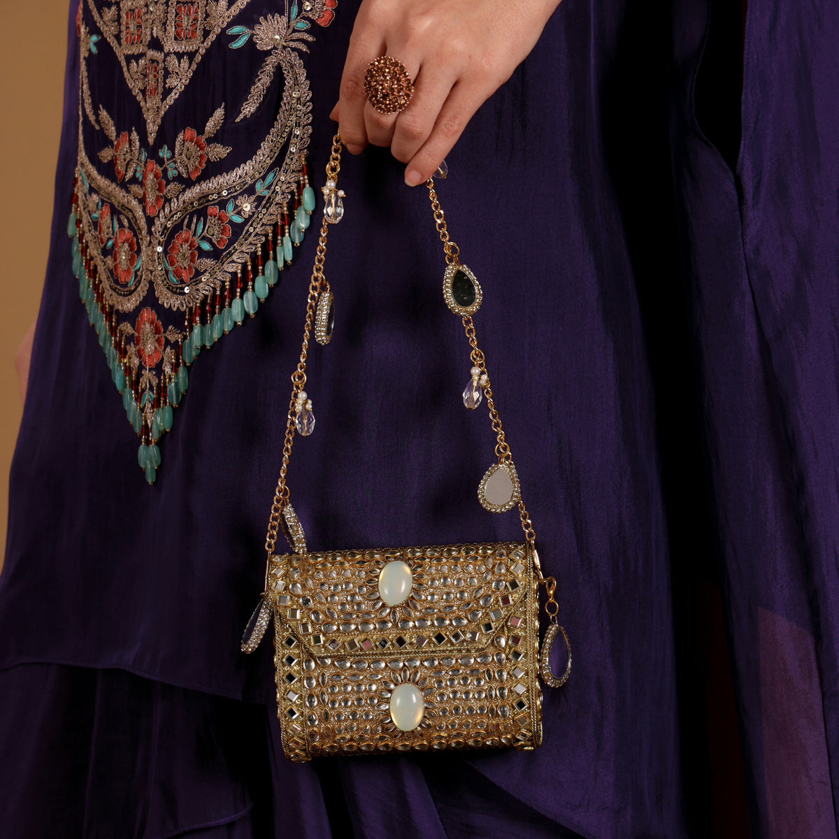 Ira mosaic mini bag [ opal white]