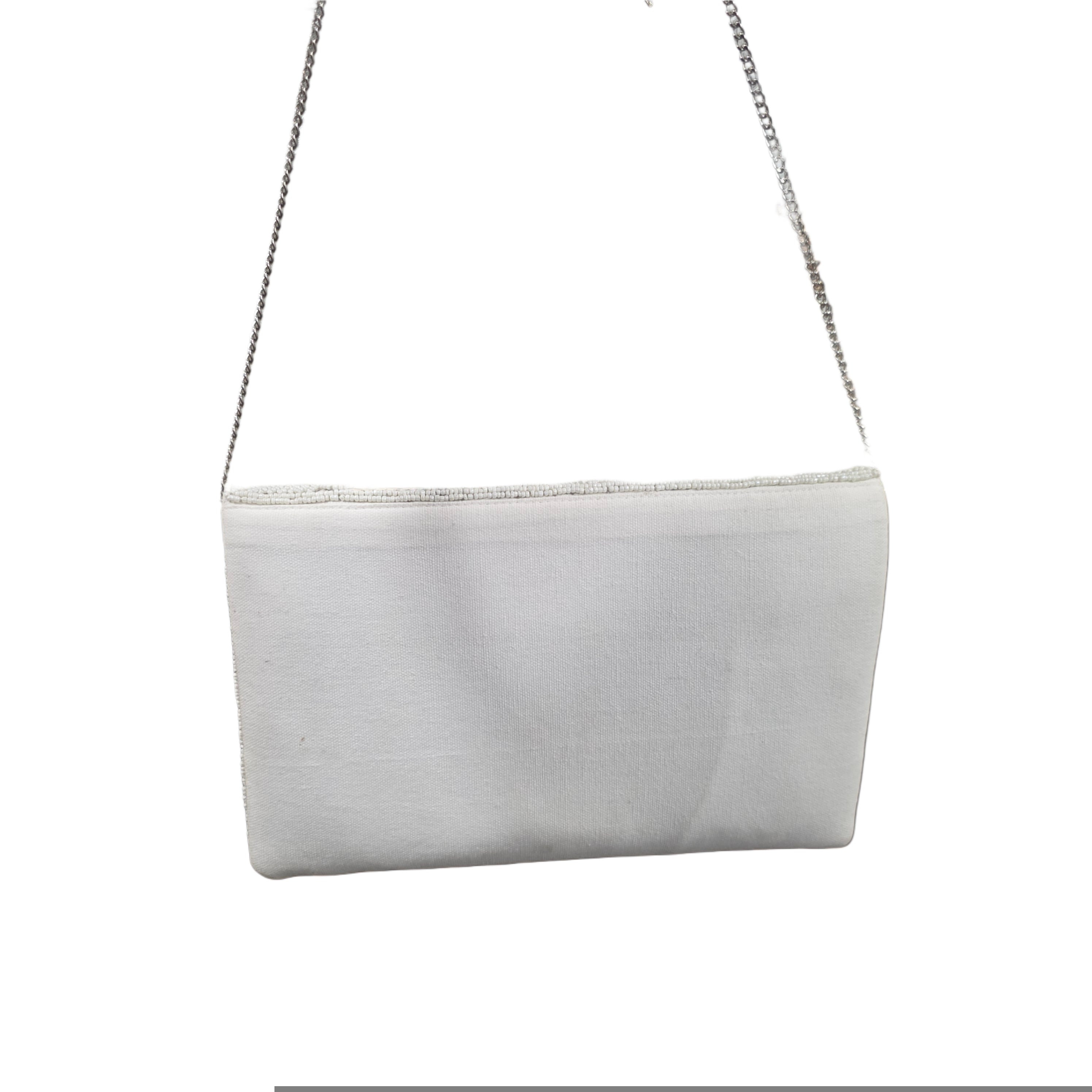 White Pearl Flower Flap Bag Secondary image