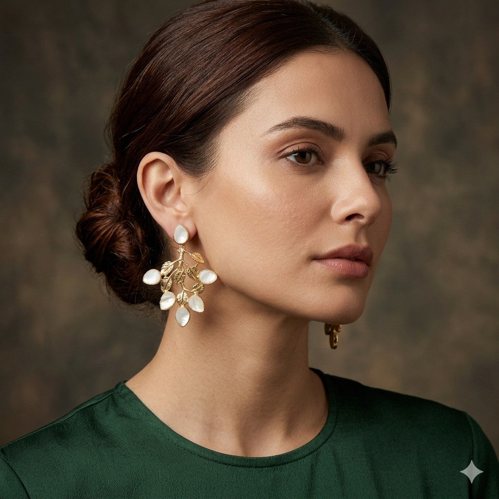Mother of pearl leaf danglers Main image