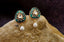 Meenakari Kundan Studs with Pearl Hanging [green]