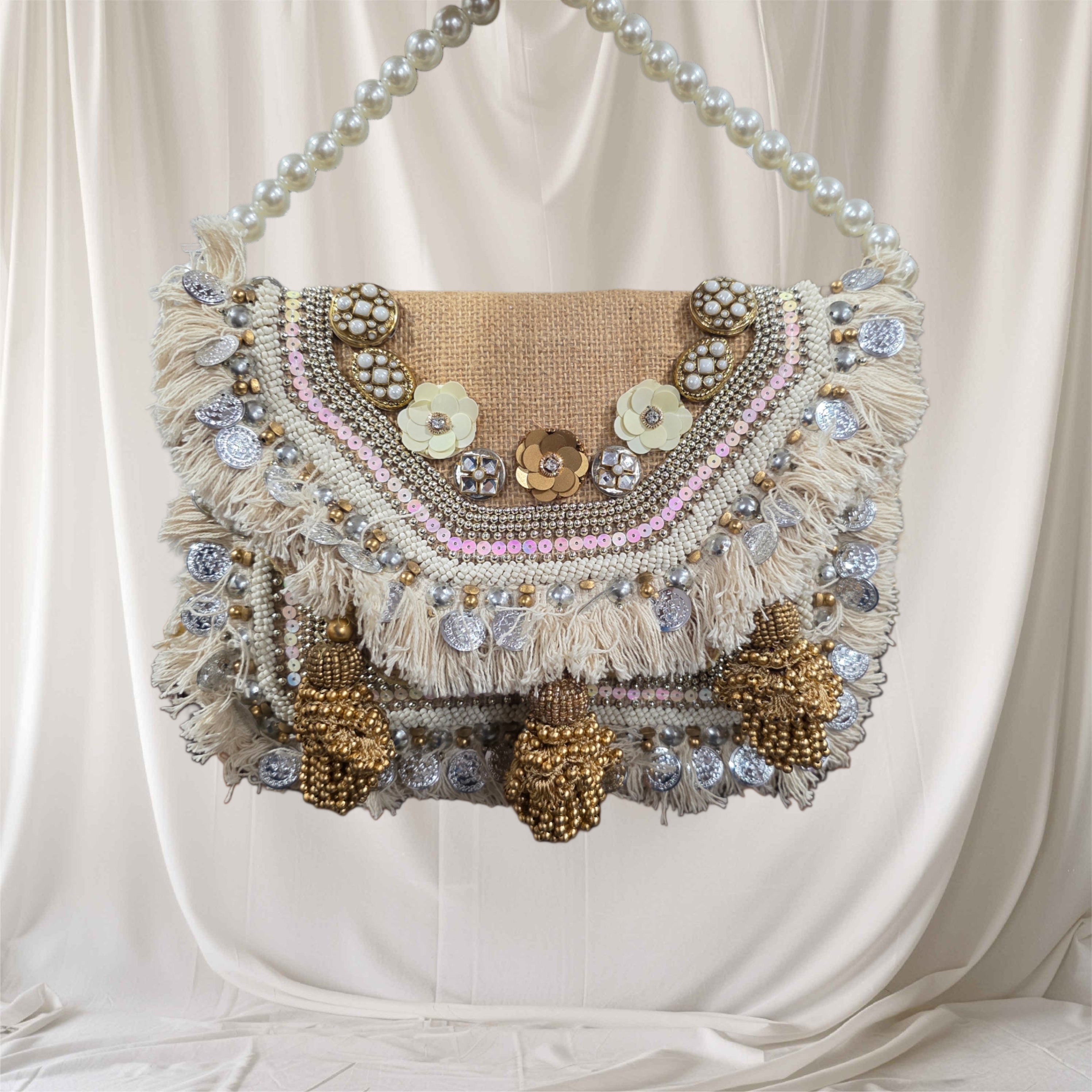 Banjara Bag (Gold and White)