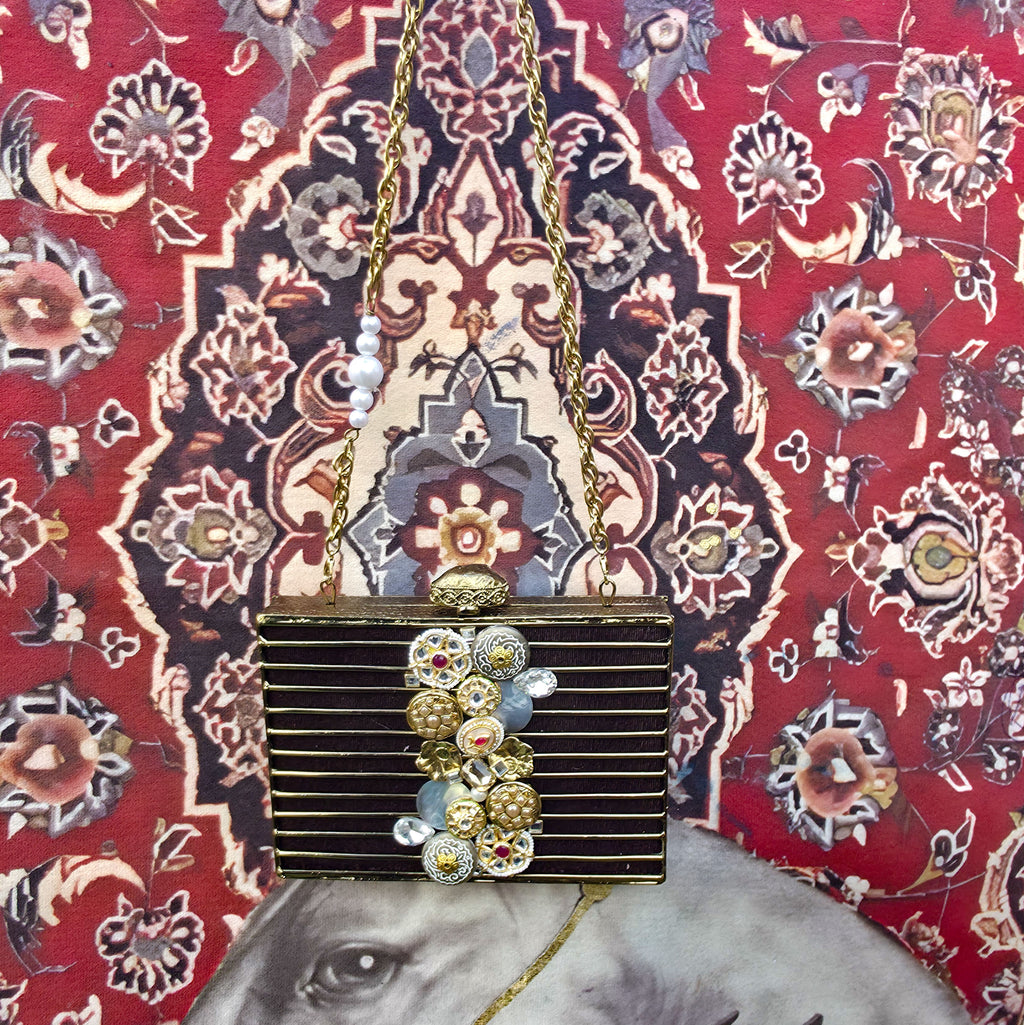 Raas bag antique gold styled for festive wear
