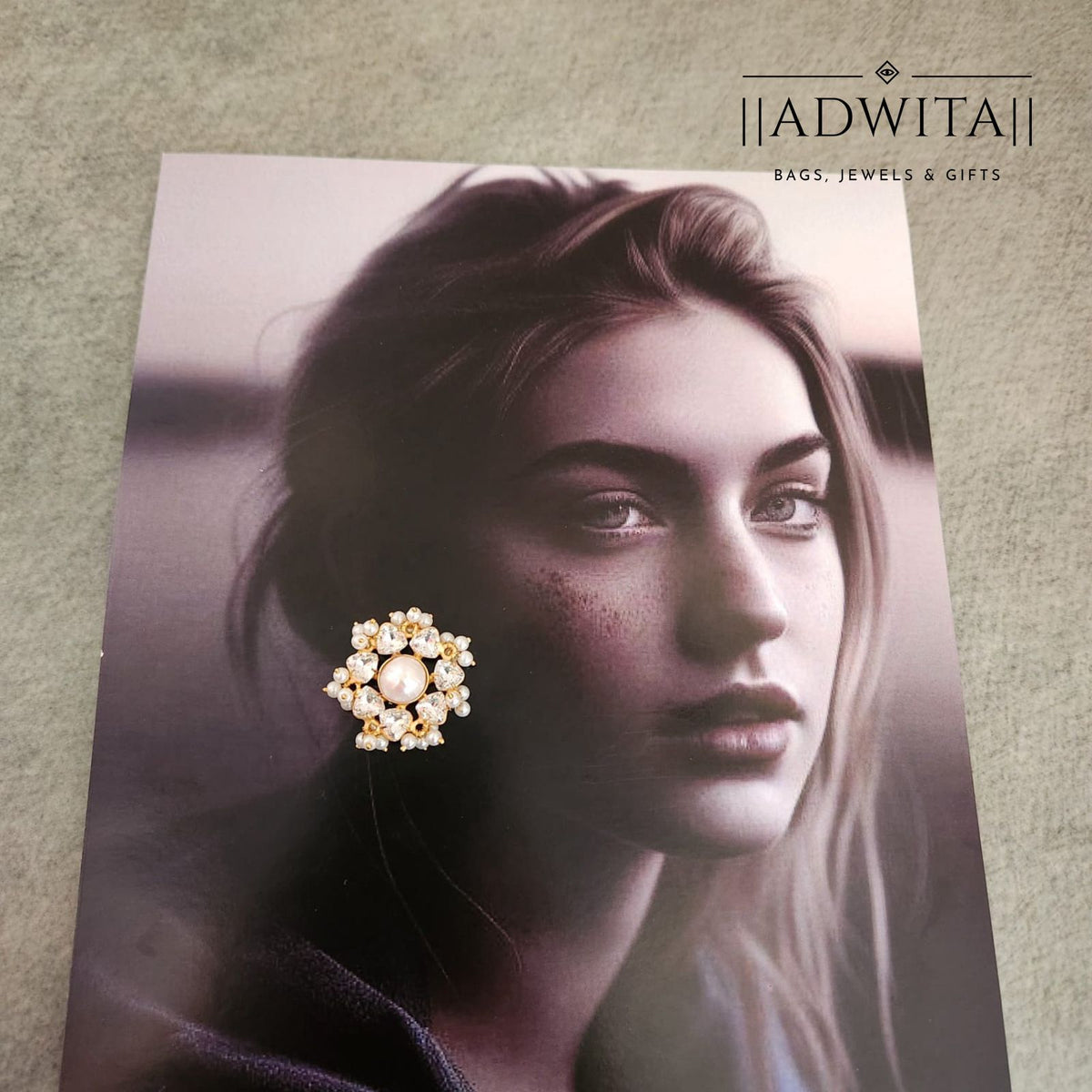 Pearl Zirconia  Studs With Hint Of  Mini Pearls